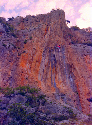 Martina Cufar arrampica durante il Meeting 2001 a Dorgali